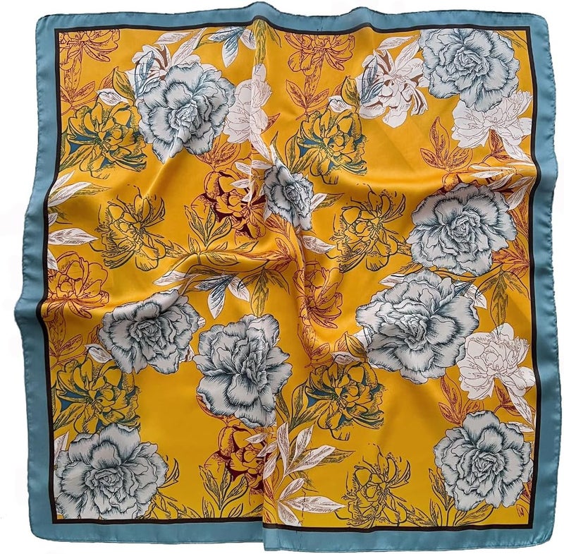 27.5" Silk Like Head Scarf For Women, Satin Hair Scarfs Large Square Scarves